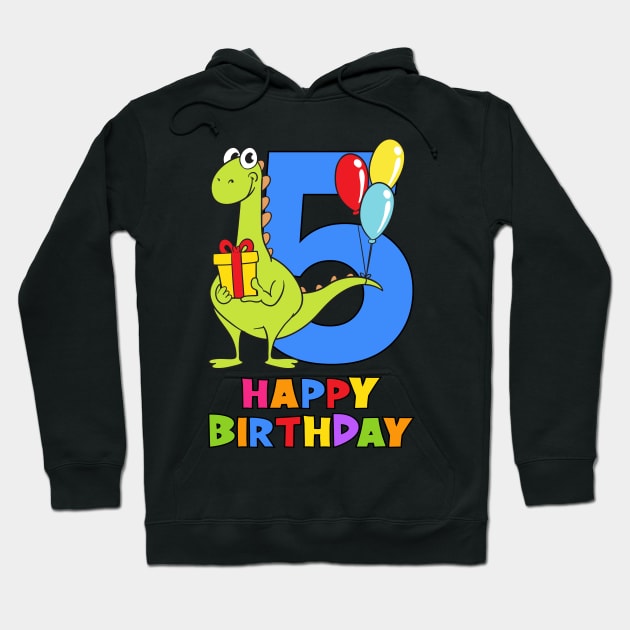 5th Birthday Party 5 Year Old Five Years Hoodie by KidsBirthdayPartyShirts